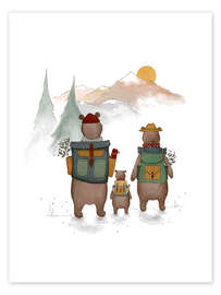 Wall art print Adventures of the Bear Family - Urchin Bay