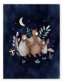 Wall art print Good night family Bear - Urchin Bay