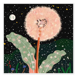 Wall art print Night Dandelion - Artsy Sesta