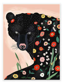 Wall art print Floral Bear - Artsy Sesta