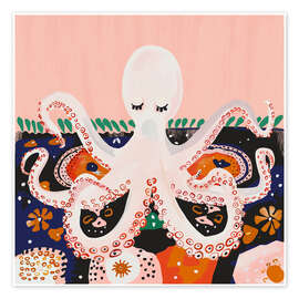 Wall art print Meditating Octopus - Artsy Sesta