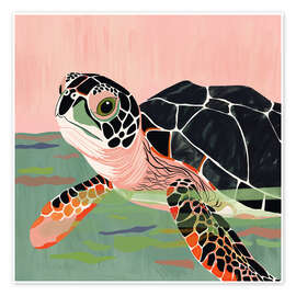 Wall art print Cute Turtle - Artsy Sesta