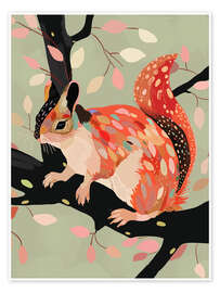 Wall art print Squirrel In The Tree - Artsy Sesta