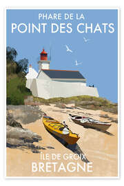 Wall art print Point des Chats Lighthouse, Brittany, France - Roger O’Reilly