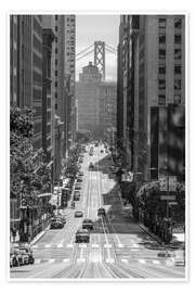 Wall art print California Street and Bay Bridge, San Francisco - Matteo Colombo