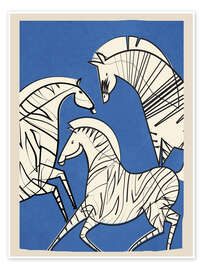 Wall art print retro Minimal Zebras - Branka Kodžoman