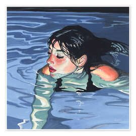 Wall art print Swimming in Evening Glow - Kate Jarvick Birch