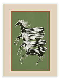 Wall art print Horses in Stripes - Branka Kodžoman