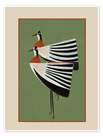 Wall art print Striped Bird Pair - Branka Kodžoman