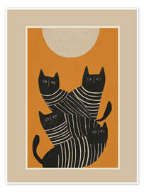 Wall art print Abstract Black Cats - Branka Kodžoman