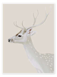 Wall art print White Stag - ThingDesign