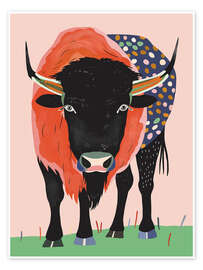 Wall art print Vivid Bison - Artsy Sesta