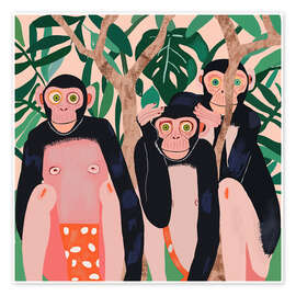 Wall art print Jungle Trio - Artsy Sesta