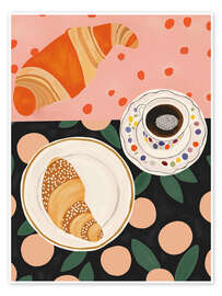 Wall art print Coffee and Croissant - Artsy Sesta