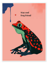 Wall art print Stay cool frog friend - Artsy Sesta