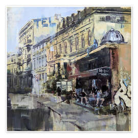 Wall art print Busy street scene bar in Potsdam - Eduard Warkentin