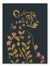 Wall art print Floral Cheetah - ThingDesign