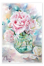 Wall art print Pink Peonies - EllectraArt