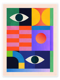 Wall art print Eyes and Shapes - ThingDesign