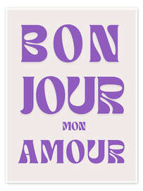 Wall art print Bonjour mon amour - Typobox