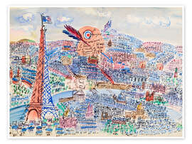 Wall art print Livre d'or de Marianne, Paris and Tour Eiffel, 1927 - Raoul Dufy