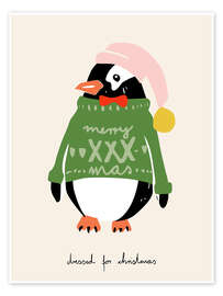 Wall art print Dressed up for Christmas - Annick