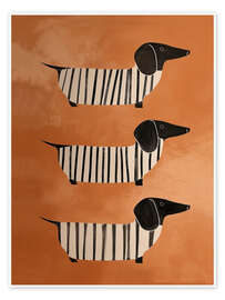 Wall art print Striped Dachshunds - Branka Kodžoman