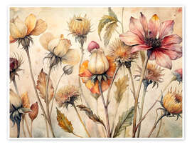 Wall art print Dried flowers - nobelart