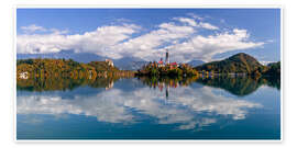 Wall art print Autumn at Lake Bled, Slovenia - Achim Thomae