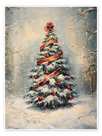 Wall art print Decorated Christmas tree - TAlex