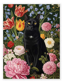 Wall art print Floral Cat - Felipe Hora