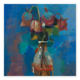 Wall art print Blue Valentines - Elena Zolotnitsky