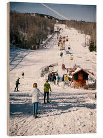 Wood print 60s ski lift