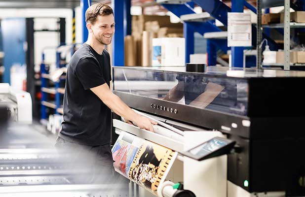 Printing on door stickers