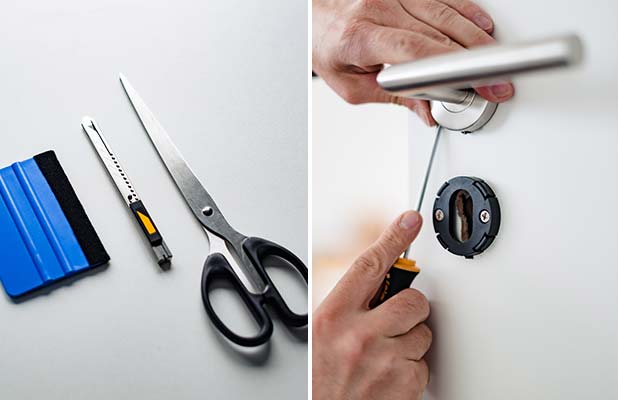 Affixing your door sticker – step 1