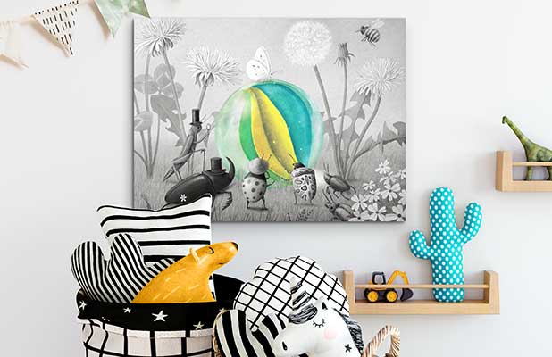 Foam board print in the children’s room