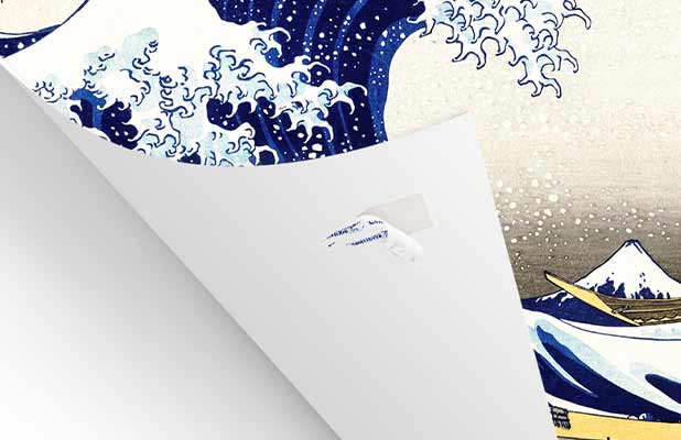 Back of a poster with poster strips