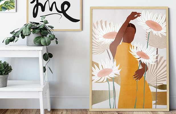 Poster with frame in natural