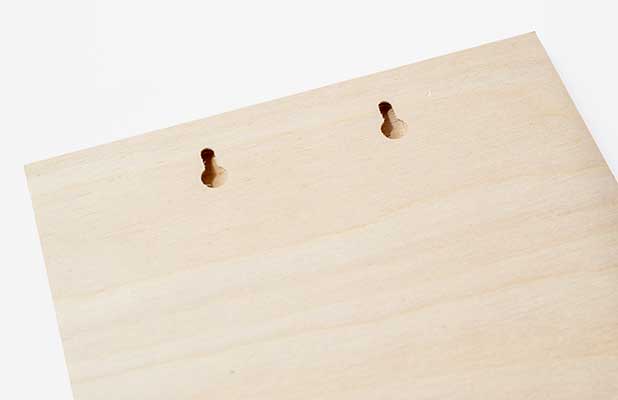 Rear side of a wood print