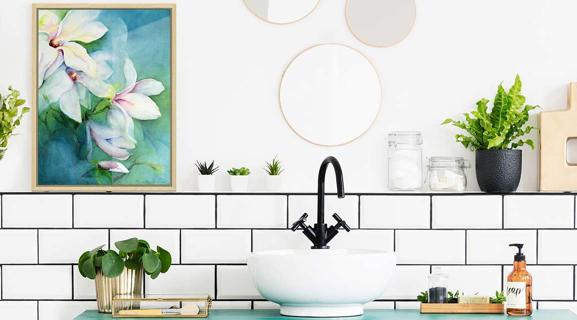 Botanical design on acrylic