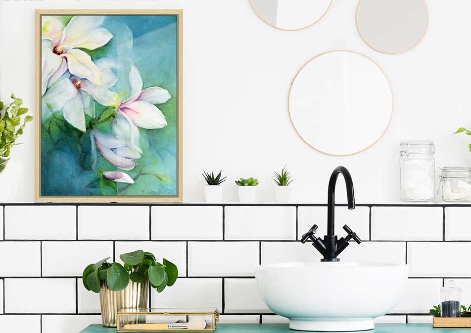 Botanical design on acrylic