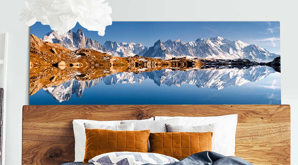 Bedroom with foam board print