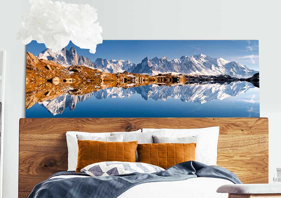 Bedroom with foam board print