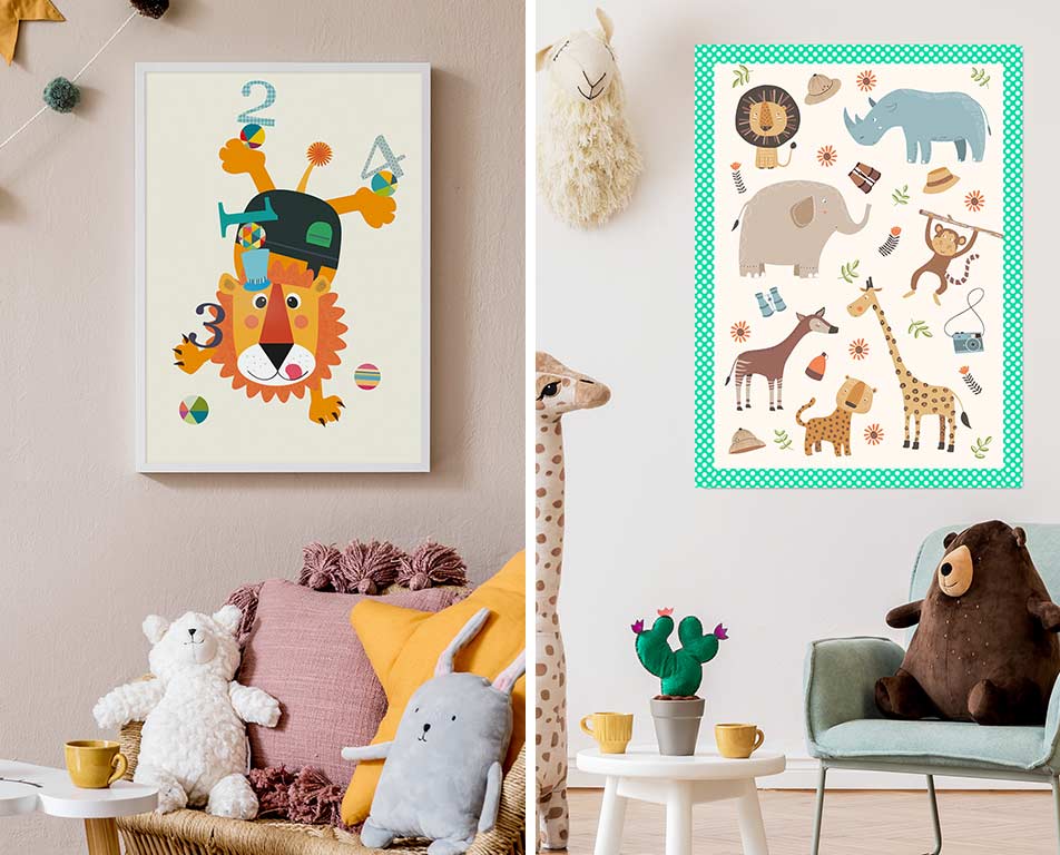 Animal poster for the children’s bedroom