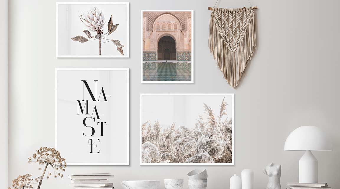 Gallery wall with posters