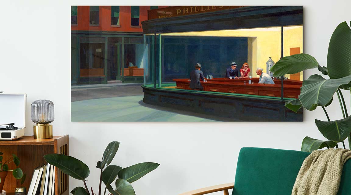 Wall art print Nighthawks by Edward Hopper