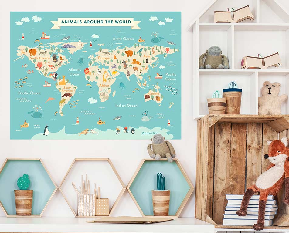 Wall sticker world map