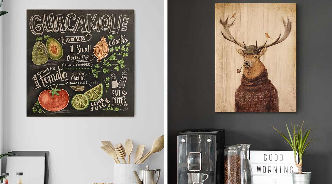 Wood print for the kitchen