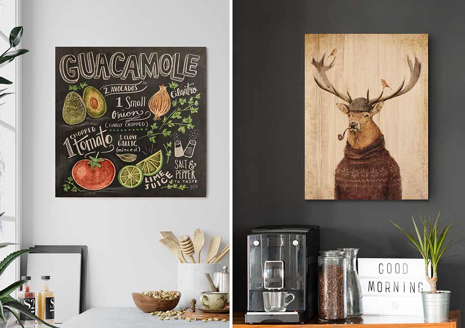 Wood print for the kitchen